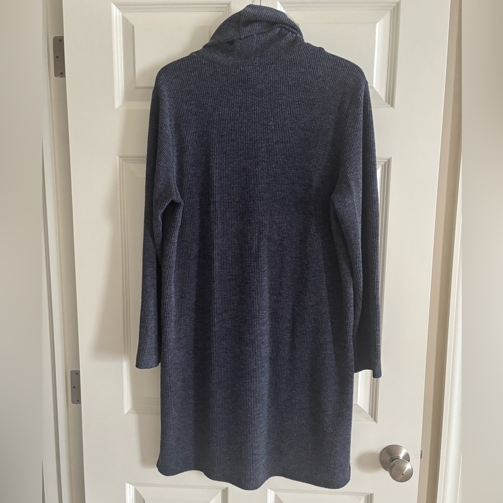 Clara Sun Woo cowl neck knee length Tunic, Blue, Size L, Very Good condition. - Picture 2 of 5